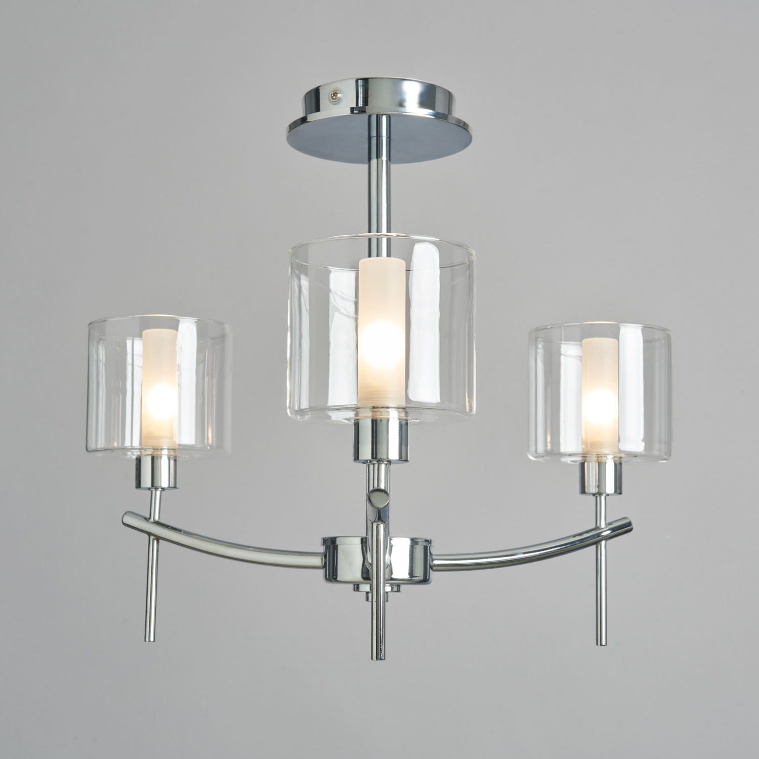 Laverne 3 Light Bathroom Semi Flush Ceiling Light - Chrome