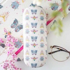 Floral Bug Print Eyewear Case With Microfibre Cloth