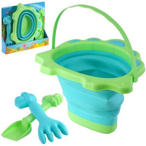 Collapsible Dinosaur Beach Bucket and Spade Set for Kids