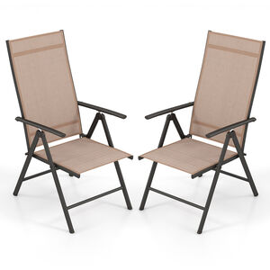 Set of 2 Patio Folding Dining Chairs