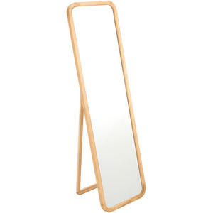 Full-Length Wooden Frame Mirror with Stand