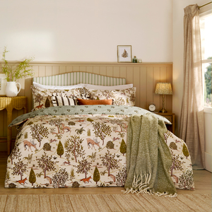 Fable Printed Reversible Cotton Blend Duvet Cover Set