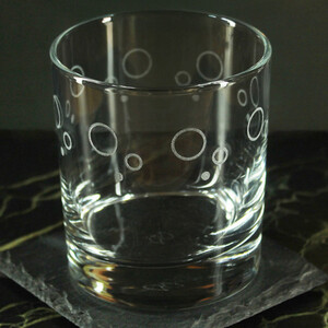 Engraved Set of 4 Side Whisky 11.5oz Circles Pattern Design