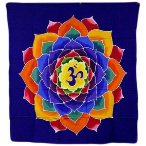 Vibrant Om Flower of Life Batik Wall Art