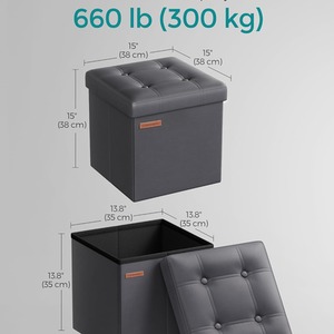 SONGMICS Storage Ottoman, Folding Foot Rest Stool