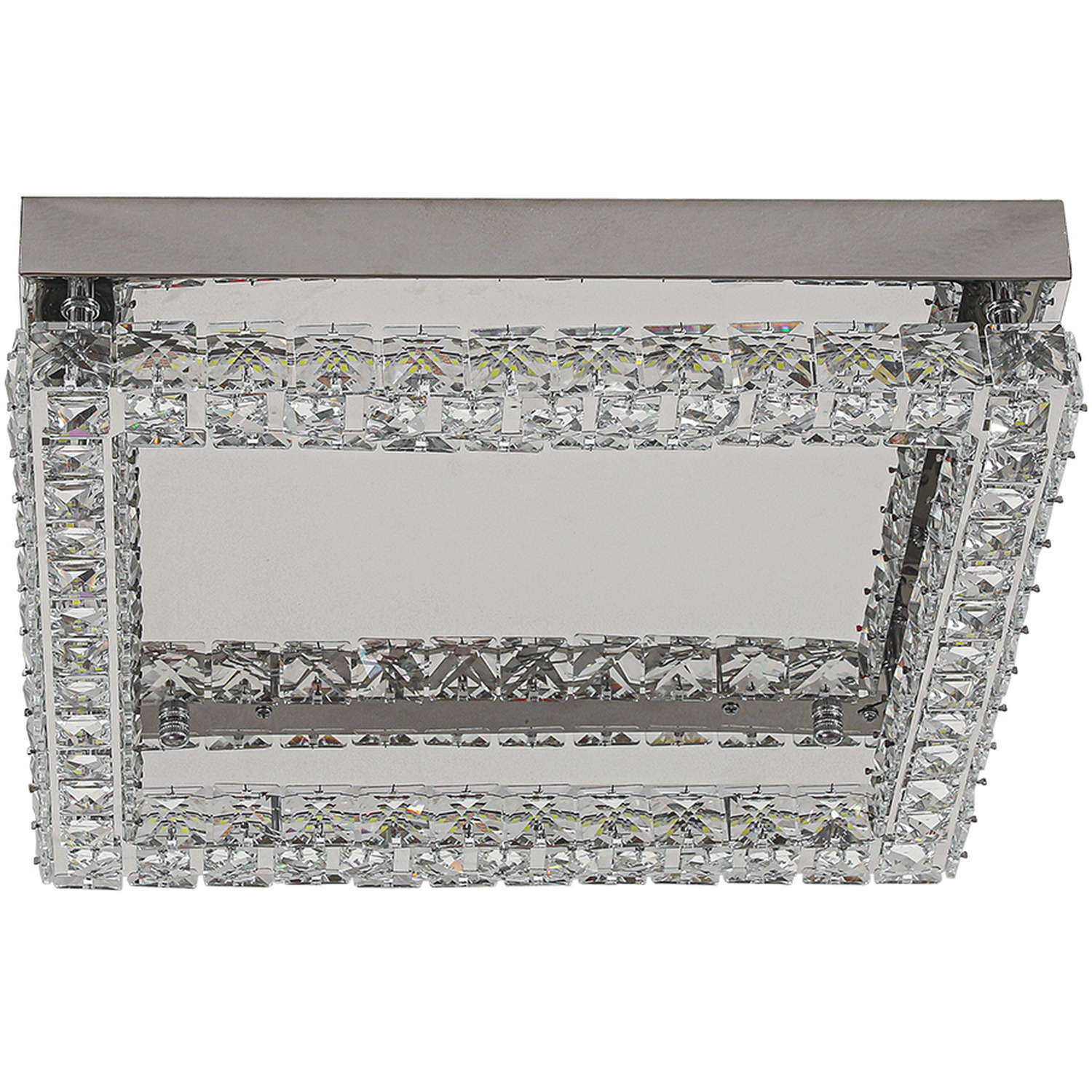 Modern Crystal Square Celling Light - Silver