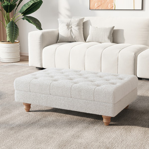 Teddy Fleece Upholstered Footstool