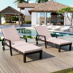 Rattan Chaise Lounge Chair