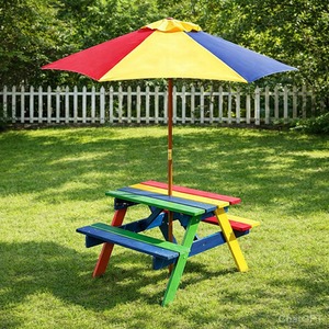 Kids Garden Furniture Picnic Table Wooden Bench