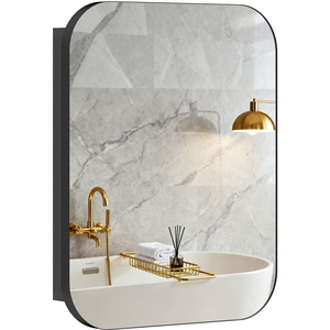 HOMCOM Wall Mounted Bathroom Cabinet with Mirror Adjustable Shelves