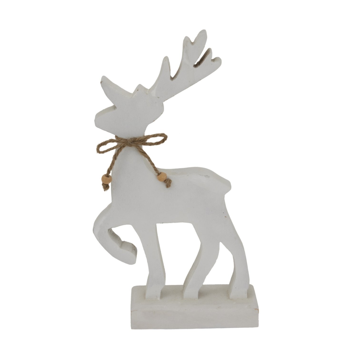Image of Large White Standing Reindeer Ornament for&hellip;
