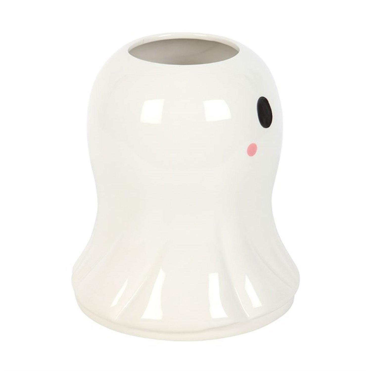 Sweet Ghost Flower Vase Ceramic Halloween Autumn Decor - White