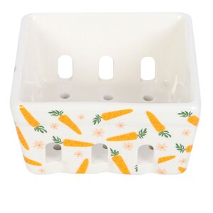 Carrot Patch Ceramic Berry Basket Food Safe Stylish Kitchen Organizer