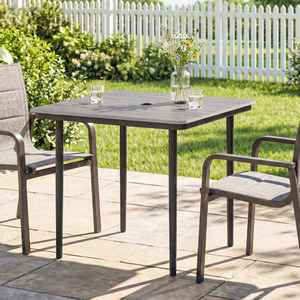 Outsunny Garden Dining Table Outdoor dining Table with Umbrella Hole