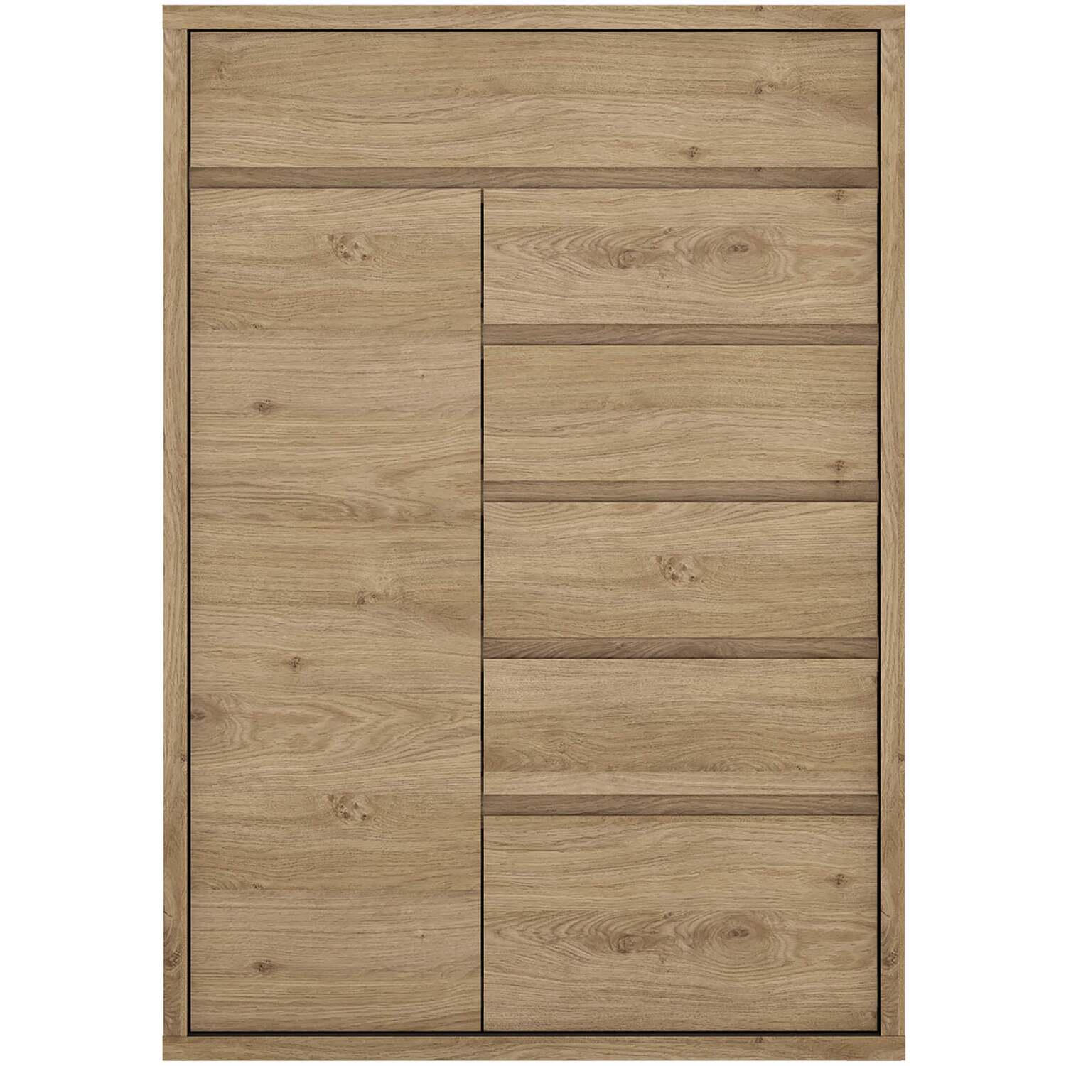 Wyld Haus Athens Natural Oak-Effect 1 Door 6 Drawer Storage Chest - Natural