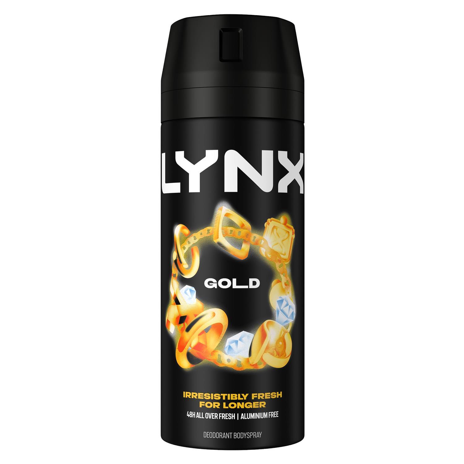 Lynx Gold Body Spray Deodorant 48Hrs High Definition Fragrance 150Ml, 36 Pack - 7Cm