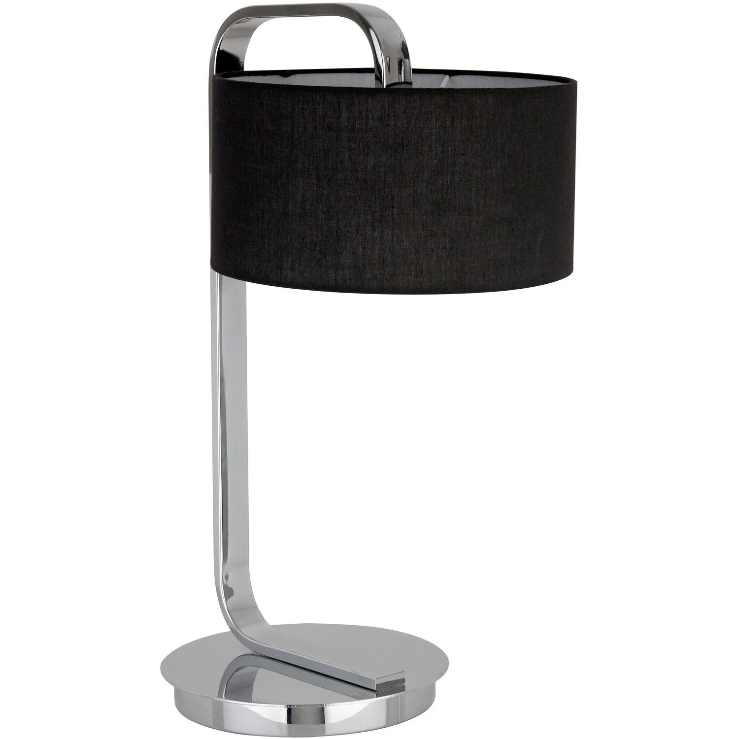 Leyna Black And Chrome Table Lamp - Silver