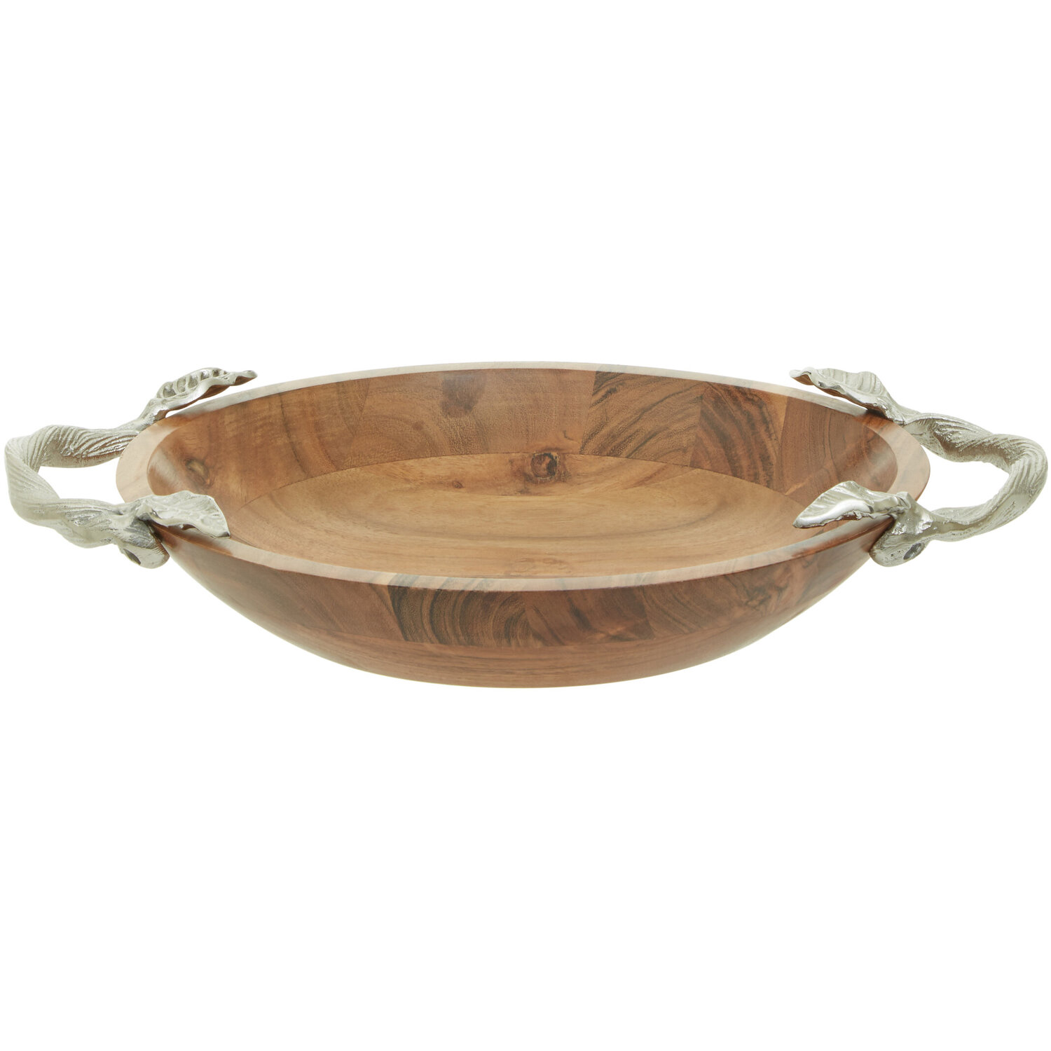 Vine Acacia Wood Serving Bowl - Brown