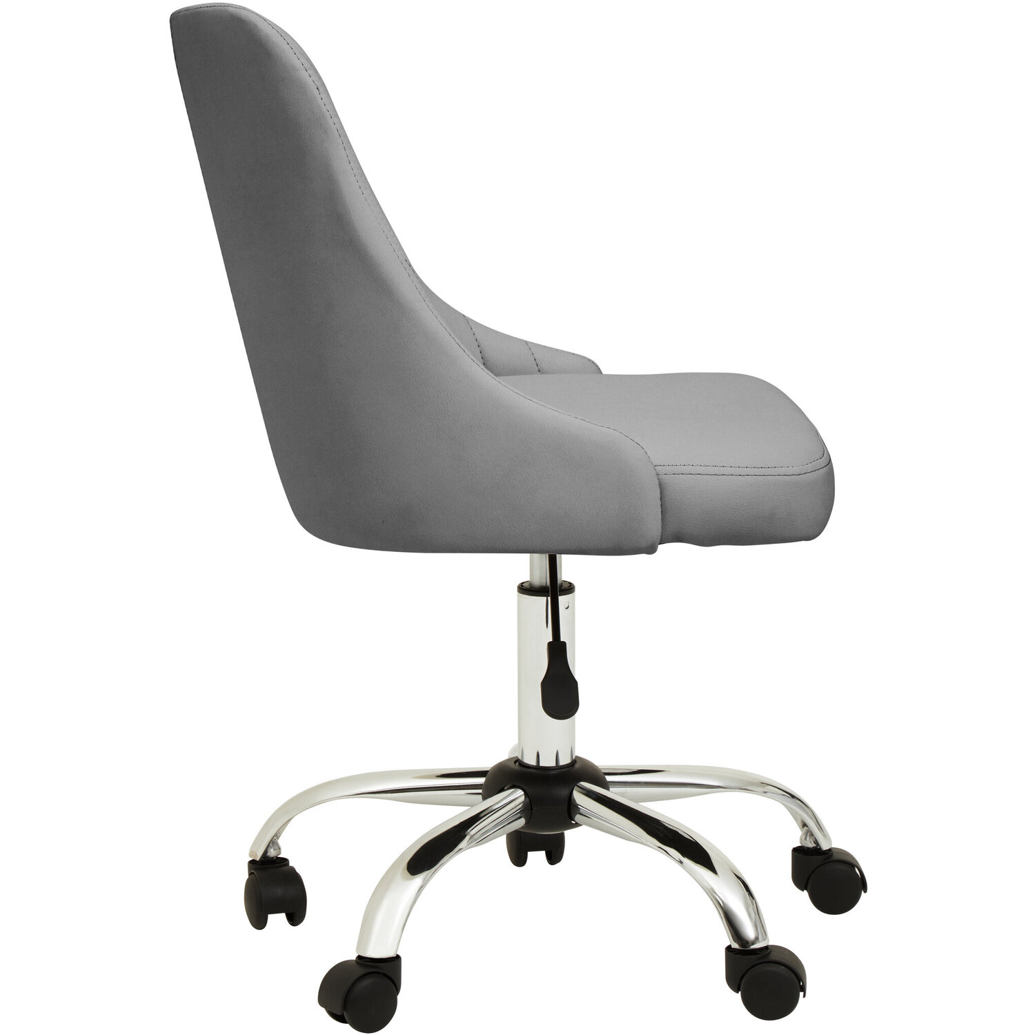 Brent Grey Leather Effect Home Office Chair - Grey
