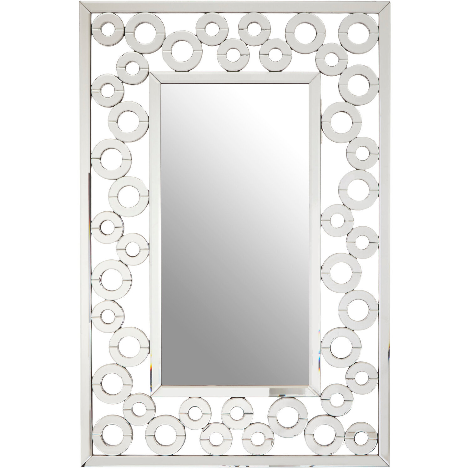 Athena Large Round Wall Mirror With Silver Frame - Silver