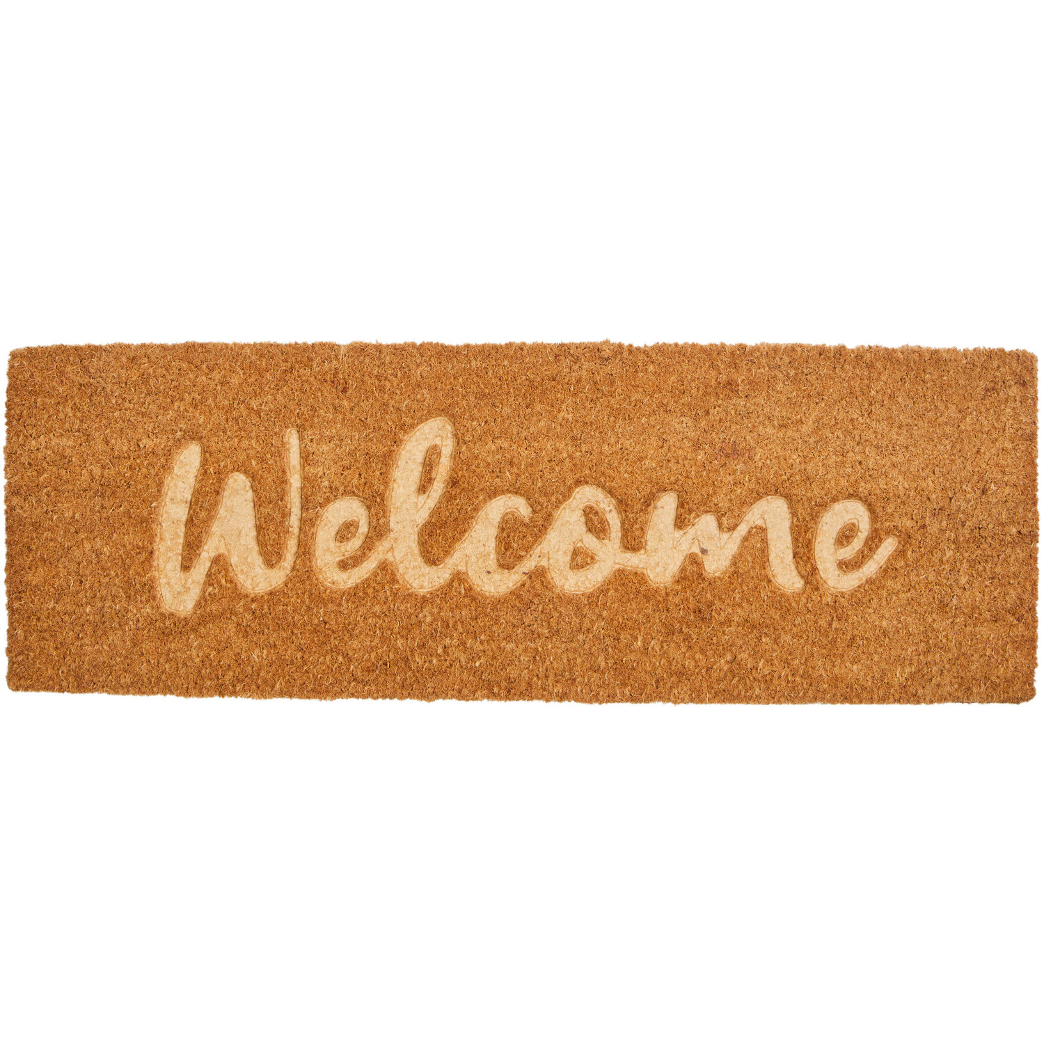 Filta Embossed Welcome Coir Doormat - Brown