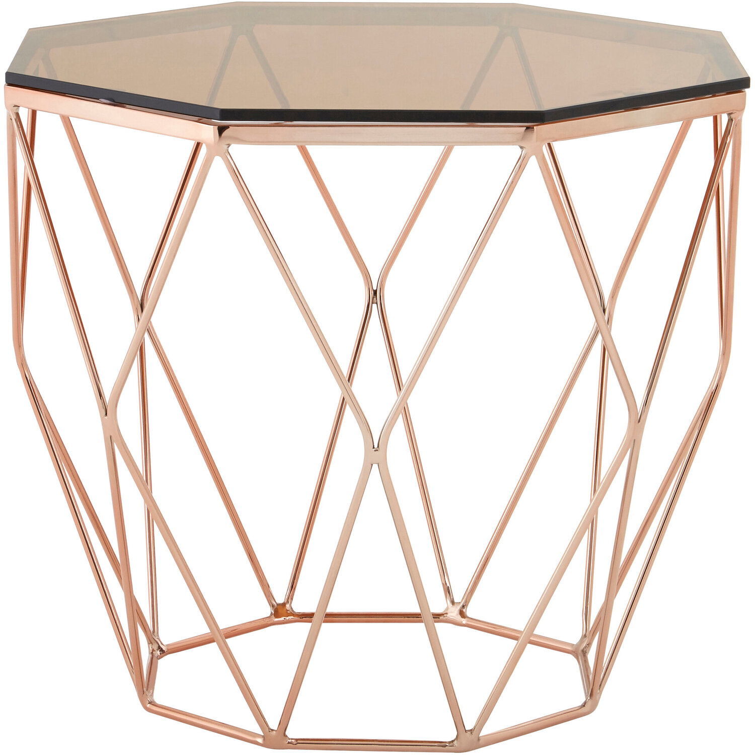 Allure End Table With Rose Gold Base - Gold