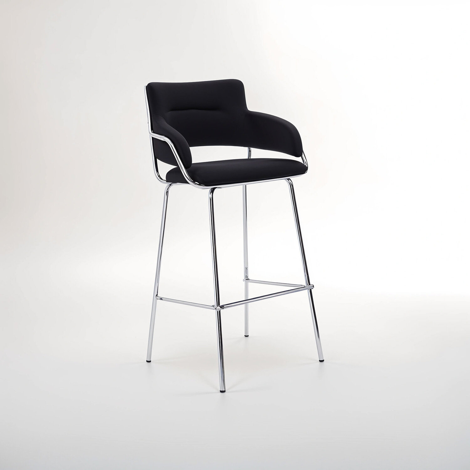 Tamzin Black Velvet Bar Chair - Black