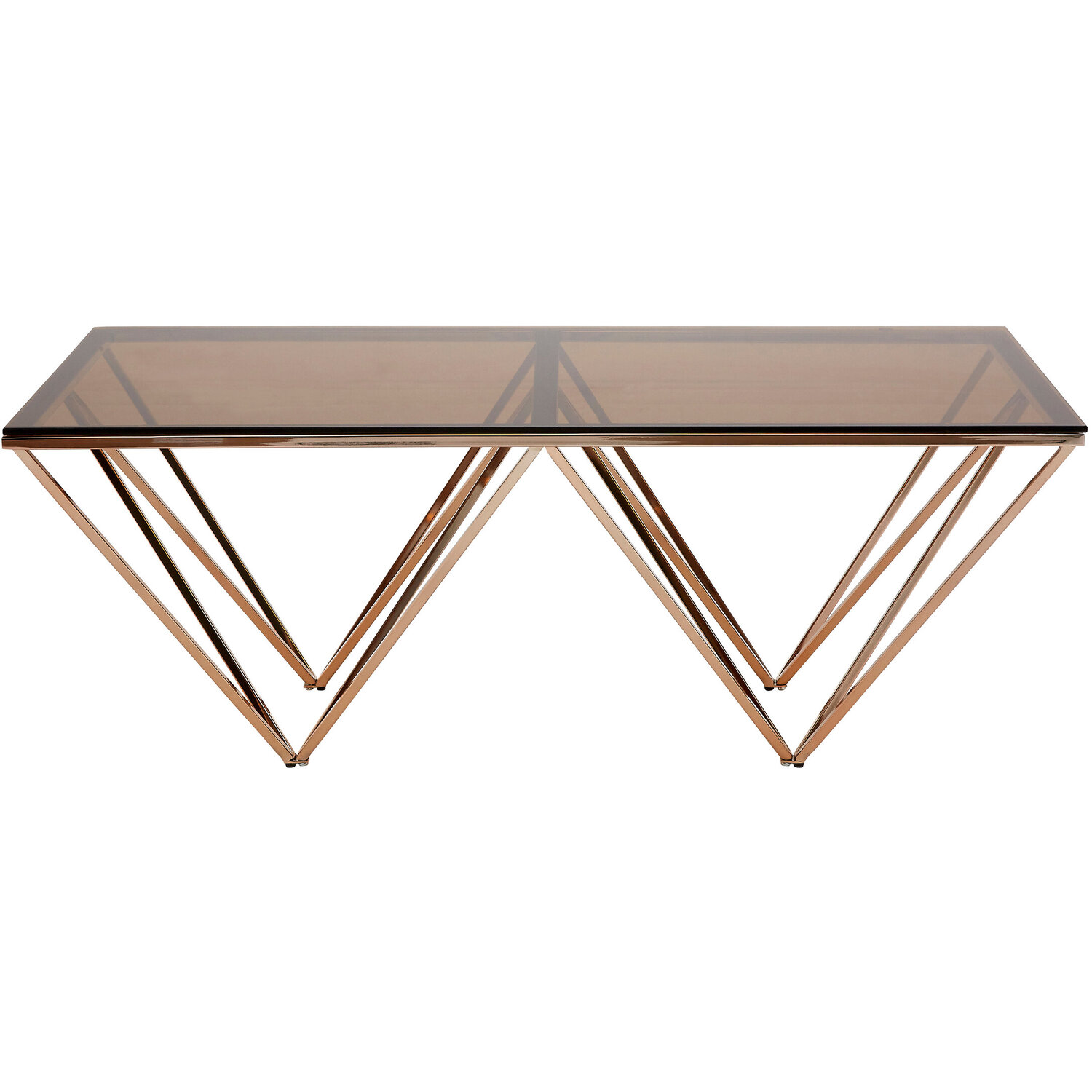 Allure Champagne Metal Prismatic Legs Coffee Table - Gold