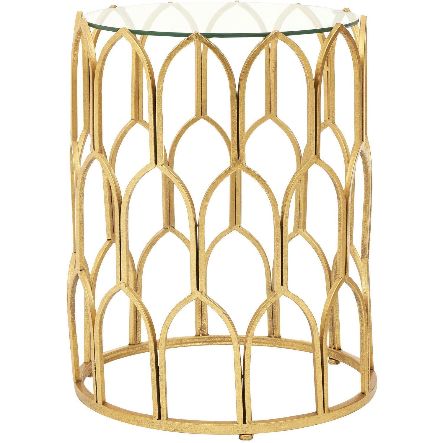 Merlin Gold Leaf Side Table - Gold
