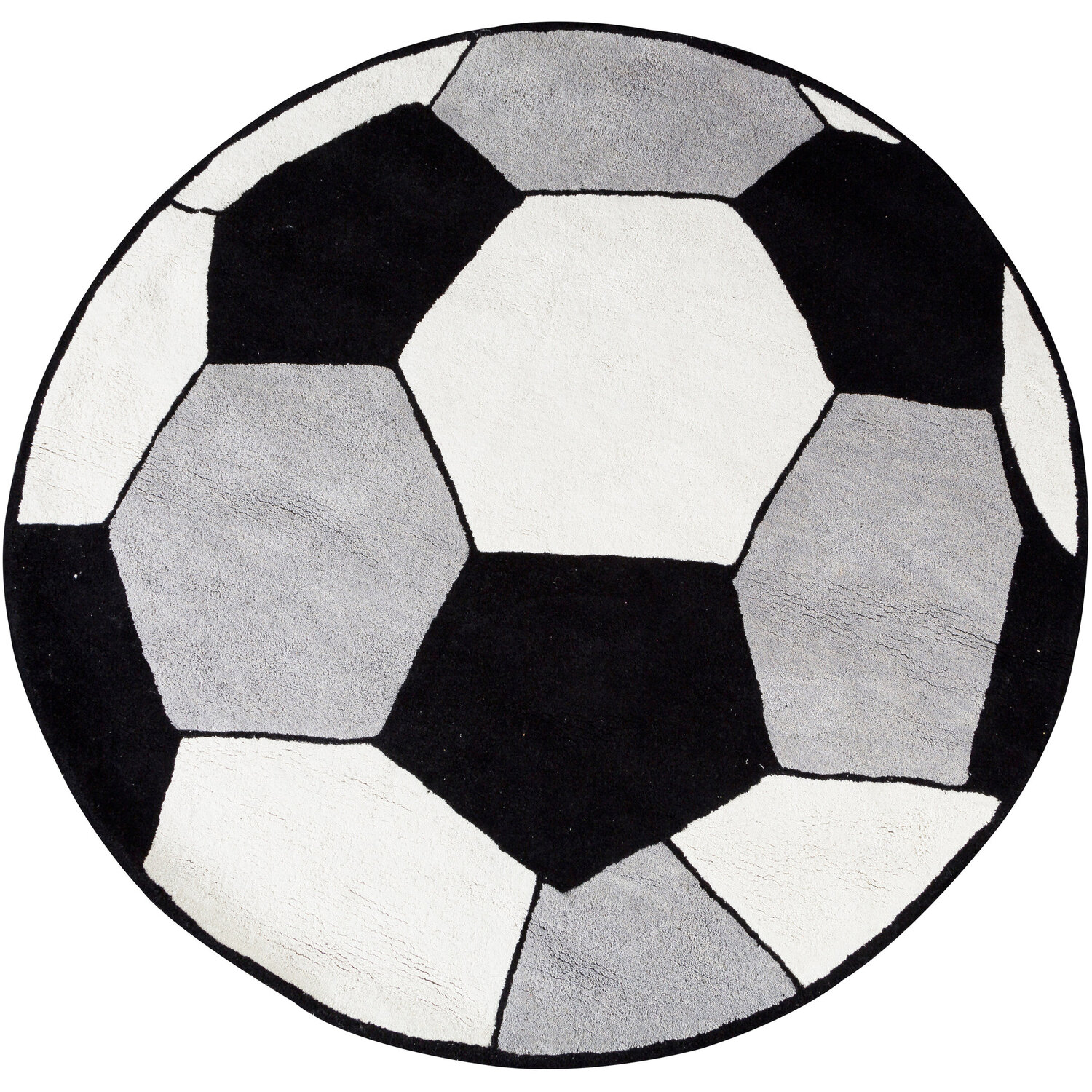 Kids Football Rug - Black & White