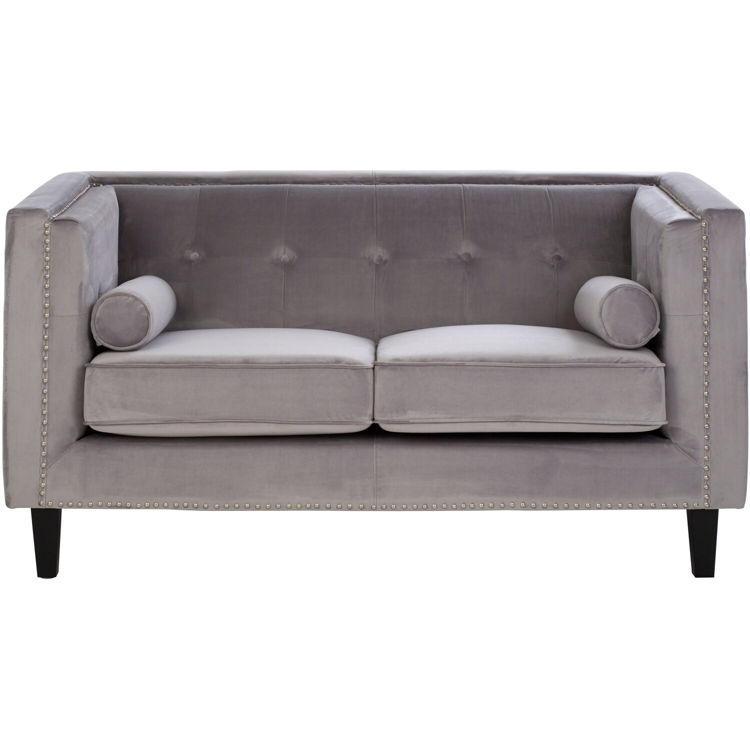 Felisa Two Seater Grey Velvet Sofa - Grey