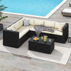 Yaheetech 6-Seater PE Rattan Outdoor Furniture Set