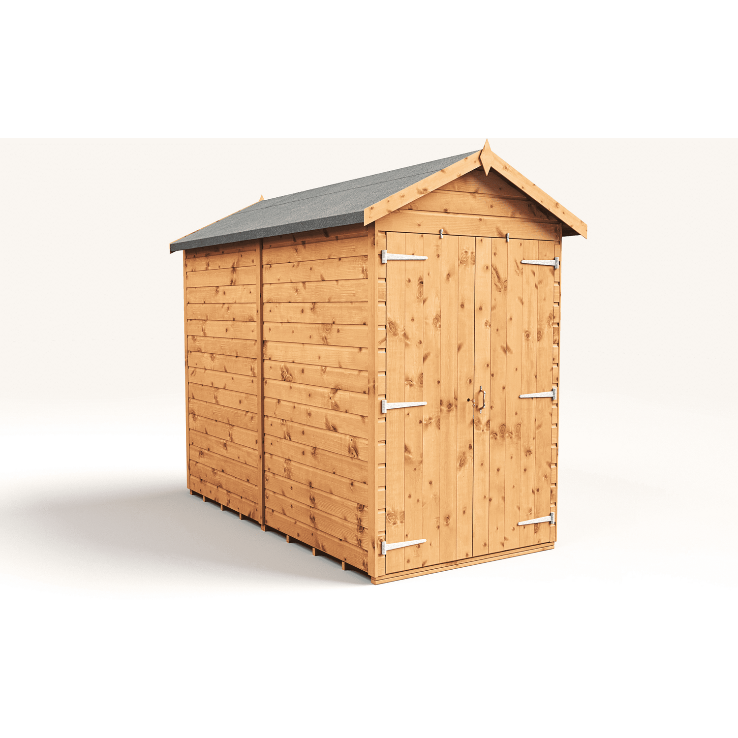 Empire 4x8 Modular Apex Garden Shed with a Double Door - Brown