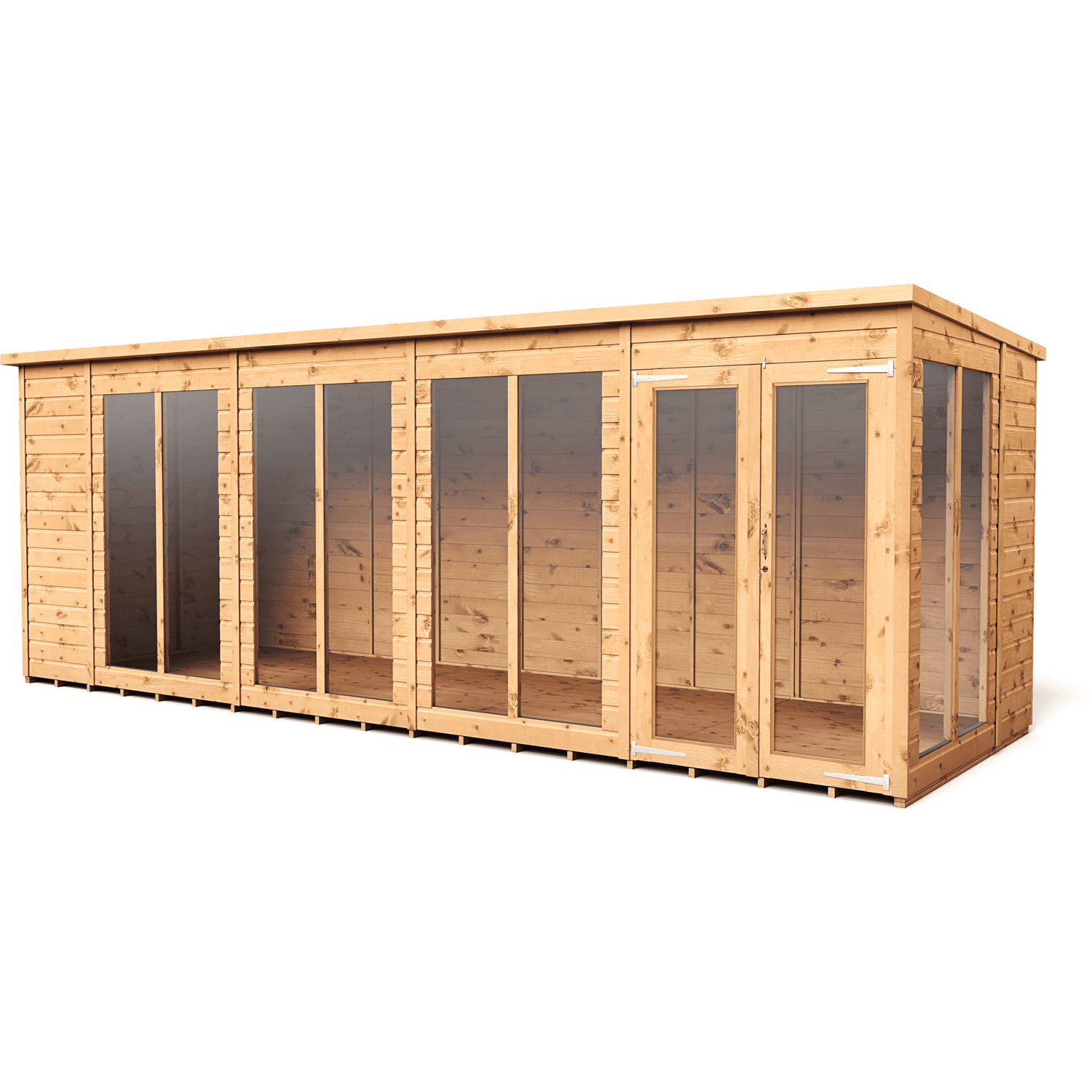 Empire Sheds Empire 18X6 Pent Summerhouse With A Double Door - Brown