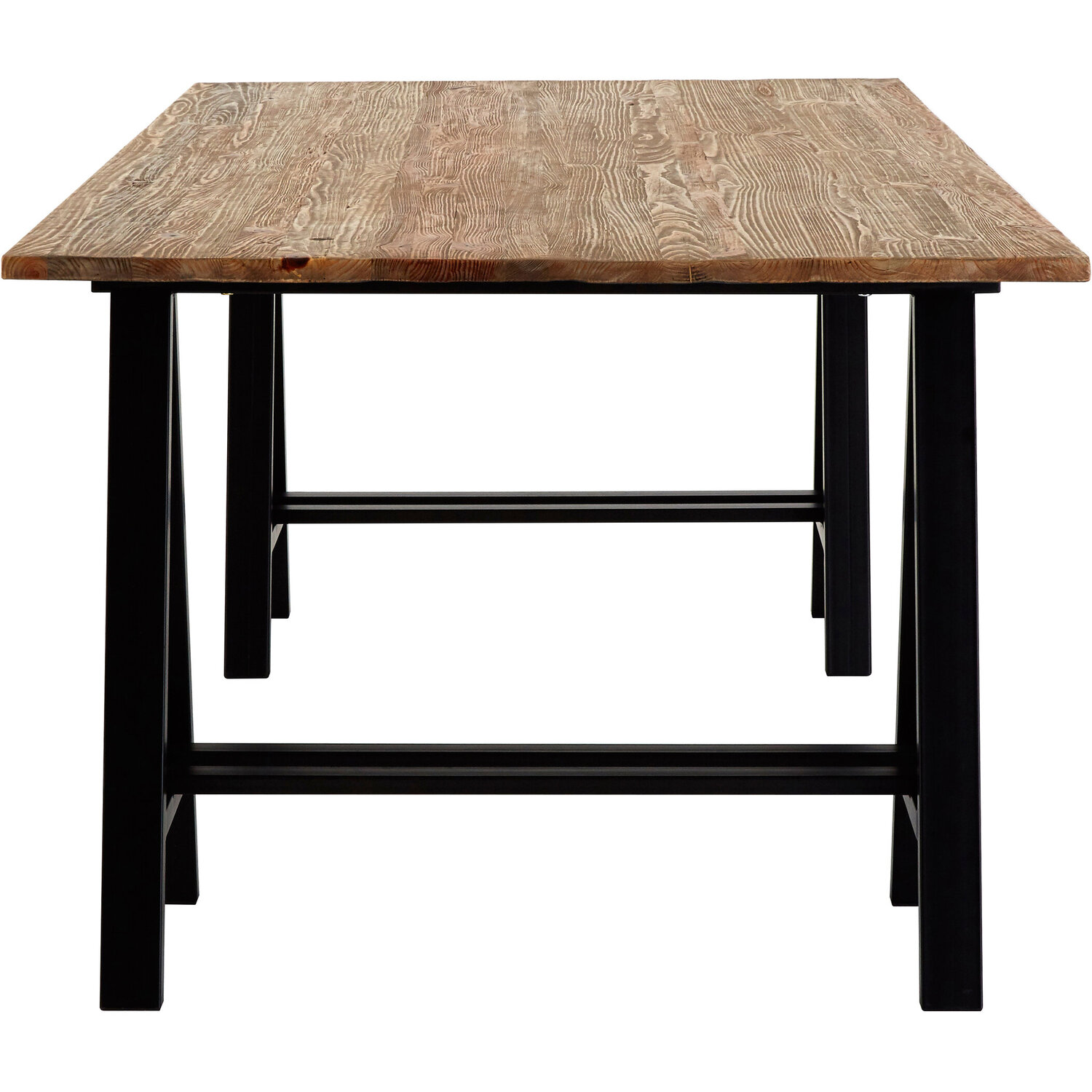 Hampstead Pine Wood And Iron Dining Table - Natural