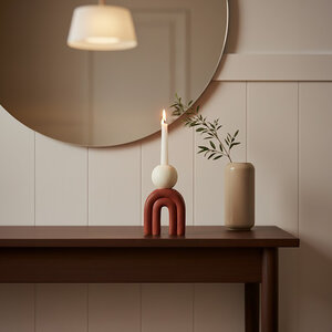 Utica Candle Holder With Red Base