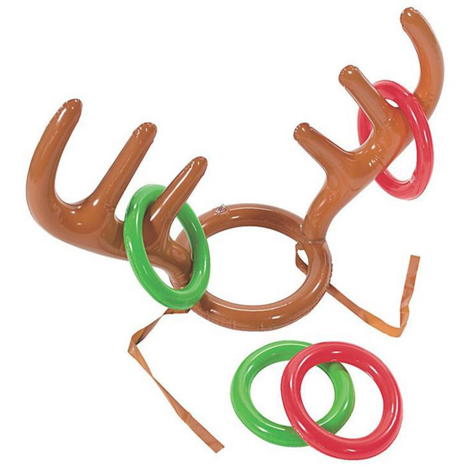 Christmas Party Inflatable Reindeer Antler Hat - Brown