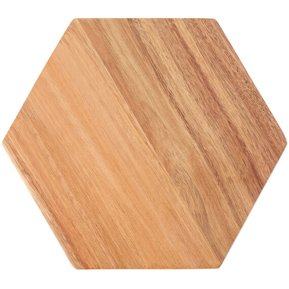 Socorro Acacia Hexagonal White Edge Chopping and Serving Board