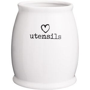 Charm White Ceramic Utensil Holder