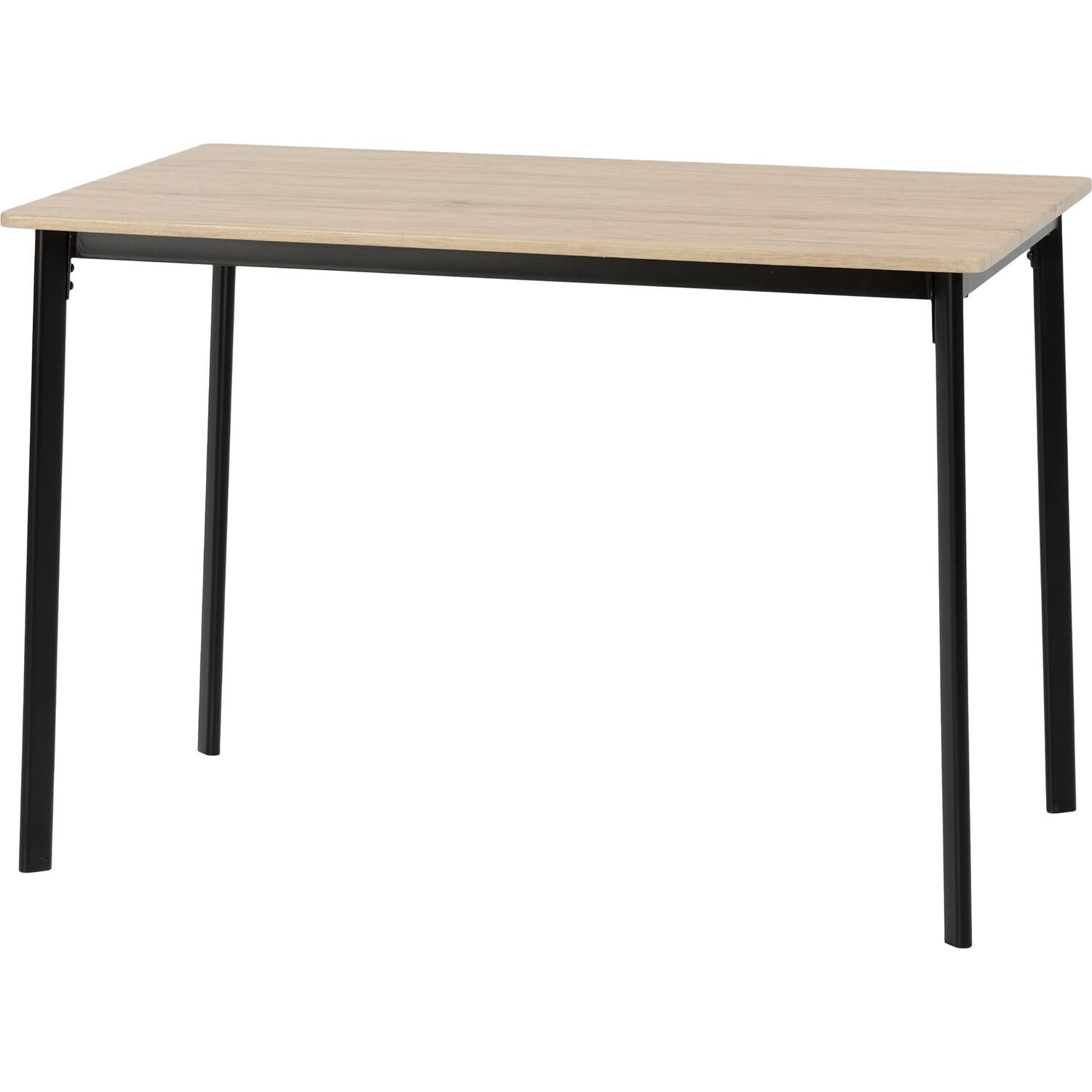 Riley Large Dining Table Set - Black Legs And Light Oak Tops