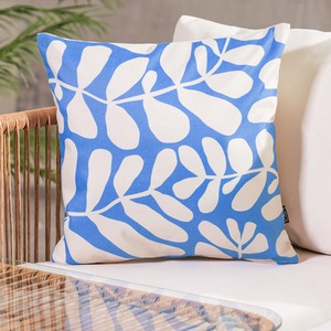 2 Pack Cushion 43x43 Kyoto Fabric - Abstract Leaf Blue