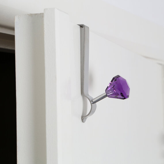 Jaxen Over Door Purple Diamante Single Hook