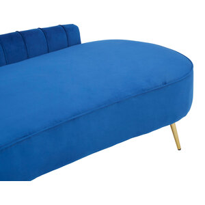 Felizia Midnight Blue Velvet Left Arm Chaise Longue