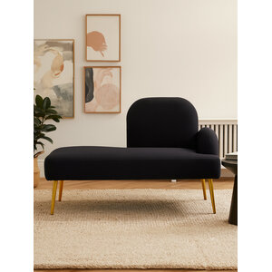 Heather Black Right Hand Chaise Longue