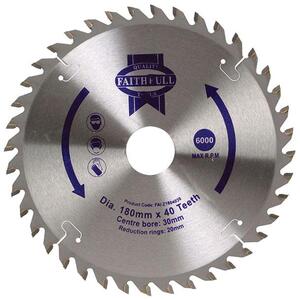 Faithfull Tct Circular Saw Blade 180 X 30mm X 40T Pos