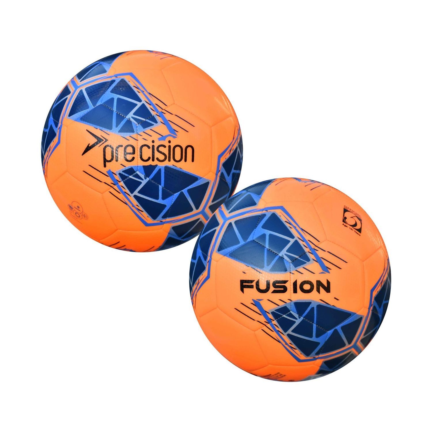 Precision Fusion Fifa Basic Training Ball - Fluorescent Orange/Blue/Royal Blue/Grey / 3