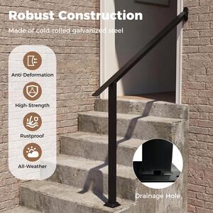 4 Step Wall Mount Stair Handrail