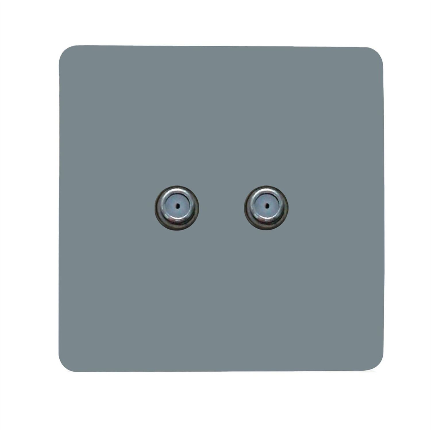Trendi Switch Men's Grey 2 Gang F-Type Satellite Television Socket In Cool - Image 3