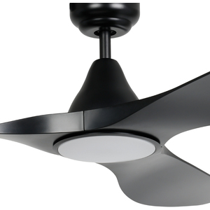 Eglo Portsea Black 3 Blade Plastic LED Ceiling Fan With Light