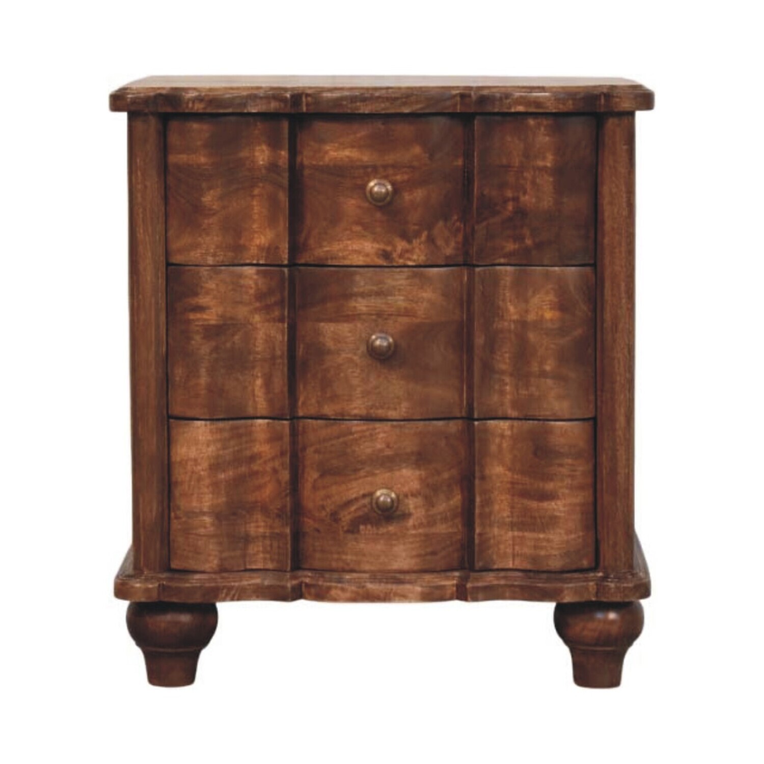 Lume Panelled Solid Wood Bedside Table